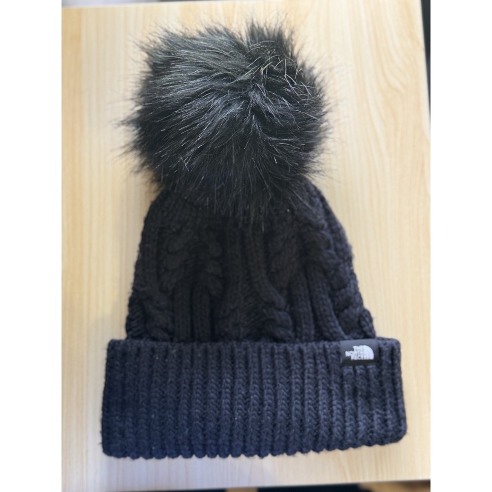The North Face Black Beanie with Pom Pom Topper